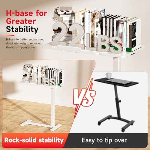 Okin Overbed Bedside Table with Wheels, Adjustable Medical Tilt Top Hospital Bed Table Over The Bed, Rolling Desk Mobile Standing Desk for Hospital Home Use (White) - color: White
