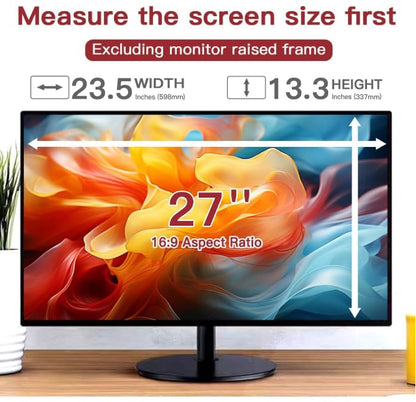 2 Pack 27 Inch Privacy Screen for Computer Monitor 16:9 Aspect Ratio, Eye Protection Anti Glare Computer Screen Cover, Removable Anti-Scratch Computer Screen Privacy Shield for 27'' Widescreen Monitor - size: 27 Inch (16:9)