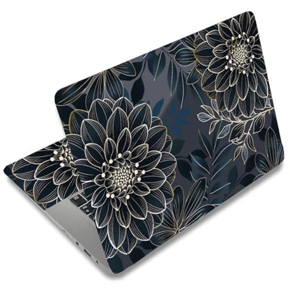 SUPERDANT 3 Pcs Flowers Laptop Skin Sticker Dahlia PVC Trimmable Notebook Decal 14.96x10.63 Inch Reusable Cover for 12 13 14 15 15.6 Inch Laptop Colorful - style: Dahlia