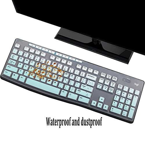 Keyboard Cover Skin Protector for Logitech MK295 MK275 MK270 Wireless Keyboard, Logitech K200 K260 K270 K275 K295 MK200 MK260 Ultra Thin Desktop PC Silicone Keyboard Cover US Layout-MintGreen - color: MintGreen