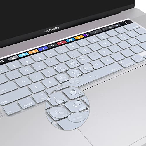 MOSISO Keyboard Cover Compatible with MacBook Pro 13 inch M2 M1 | 2023-2020 A2338 A2289 A2251&Compatible with MacBook Pro 16 2020 2019 A2141 Touch ID, Protective Silicone Skin, Baby Blue - color: Baby Blue