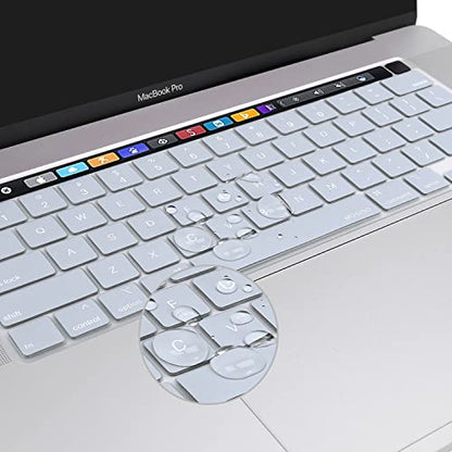 MOSISO Keyboard Cover Compatible with MacBook Pro 13 inch M2 M1 | 2023-2020 A2338 A2289 A2251&Compatible with MacBook Pro 16 2020 2019 A2141 Touch ID, Protective Silicone Skin, Baby Blue - color: Baby Blue
