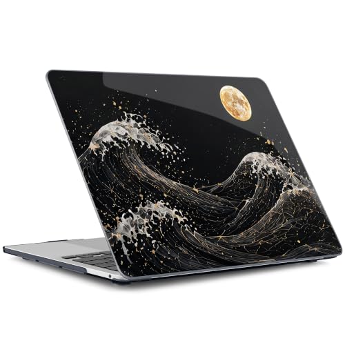 Batianda AstroGrid Case for MacBook Pro 13 inch, Midnight Great Wave | Fits Model A2338 M2 M1 A2251 A2289,1.2mm Slim Lightweight Hard Shell Cover, Scratch Resistant,4-in-1 Accessories Bundle - color: Midnight Great Wave