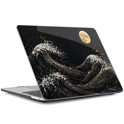 Batianda AstroGrid Case for MacBook Pro 13 inch, Midnight Great Wave | Fits Model A2338 M2 M1 A2251 A2289,1.2mm Slim Lightweight Hard Shell Cover, Scratch Resistant,4-in-1 Accessories Bundle - color: Midnight Great Wave