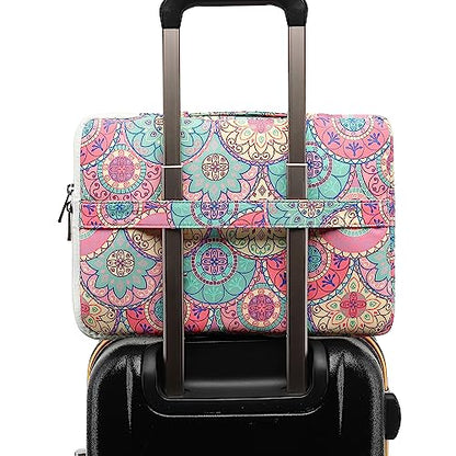 360° Protective Laptop Sleeve Case Bag with 3 Pockets,Handle,Luggage Strap for MacBook Pro 14 inch and 14 inch-14.4 inch Screen Laptop (Bandanna) - color: Bandanna, size: 14 inch-14.4 inch