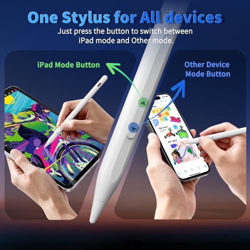 Universal Stylus Pen for iPhone Apple ipad Touchscreen Pencil | 2x Fast Charge,Compatible with iphone Stylus ipad Pro Air Mini, iwatch, Tablet, Nintendo Switch,Android Touch Screens,White - color: White