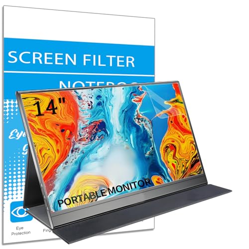 i-Tensodo 2 Pack Anti Glare Screen Protector for MNN/KYY/ARZOPA/InnoView/Lepow/ASUS ZenScreen/Newsoul/QQH All 14 inch Portable Monitor With 16:9 Aspect Ratio Laptop, Eye Protection Anti Glare Filter