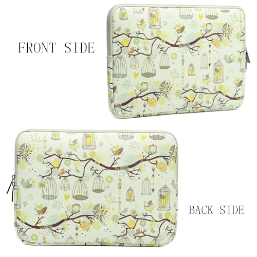BSLVWG 10 Inch Laptop Sleeve Multi-Color & Size Choices Case/Water-Resistant Neoprene Notebook Computer Pocket Tablet Briefcase Carrying Bag/Pouch Skin Cover - color: Bird Beige, size: 10 inch