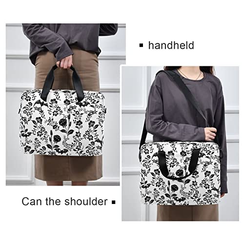 Laptop Bag 15.6 inch, Waterproof Laptop Case with Strap, Protective Laptop Carrying Case for Women&Men, Goth Bat Foral - color: Goth Bat Foral