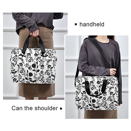 Laptop Bag 15.6 inch, Waterproof Laptop Case with Strap, Protective Laptop Carrying Case for Women&Men, Goth Bat Foral - color: Goth Bat Foral
