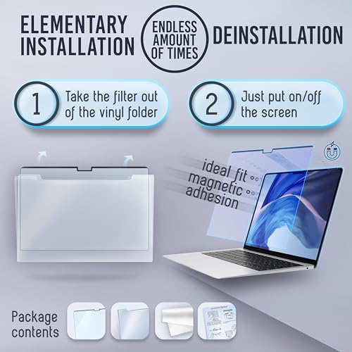 VINTEZ Magnetic Blue Light Screen Protector Compatible With MacBook Pro 14" 2021, 2022, 2023, 2024, 2025, M1, M2, M3, M4, M5 Anti Blue Light Blocking Filter for Laptop