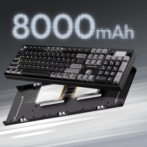 OOCTPK Wireless Mechanical Keyboard, Chilkey ND104 Gaming Keyboard with LCD Screen, 104% Hot Swappable Custom Keyboard with Knob, RGB Backlit, Bluetooth 5.4/2.4GHz/USB-C, Full-Aluminum, PC/Mac Support - color: Lumen Yellow, size: Breeze Switch-PCB 1.2mm F