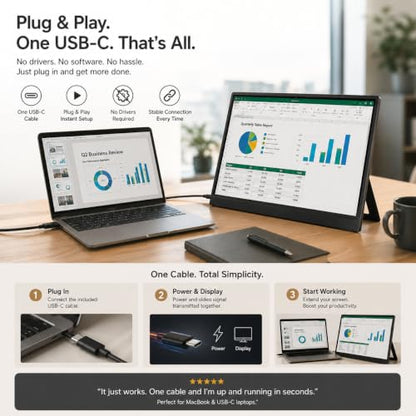 18.5 Inch Large Portable Monitor for Laptop, 120Hz 1080P FHD IPS Portable Travel Second Screen Display for/Phone/Xbox PS4/5, 100% sRGB, Dual Speakers, VESA & Storage Bag - size: 18.5