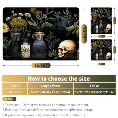 15-15.6 inches Netbook Laptop Skin Sticker Decal Reusable Cover Protector for 11.6 12 13 13.3 14 15 15.4 Notebook Chromebook PC, Scratch-Resistant Waterproof I Black Academia Mystical Green Plant - color: Black Academia Mystical Green Plant