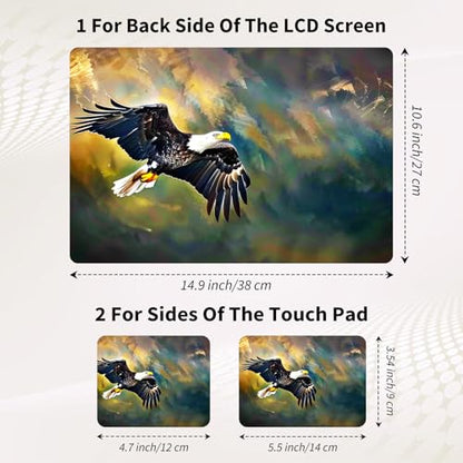 15.6 Inch Laptop Skin Sticker, Reusable Vinyl Cover Protector with 2 Wrist Pad Skins, Removable Waterproof Scratch-Resistant for 12-15.6 Inch Laptop Notebook,Majestic Bald Eagle - color: Majestic Bald Eagle