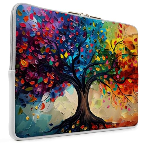 Laptop 13 inch Sleeve Case for MacBook Air 13-13.6 inch, Laptop Bag Cover for MacBook Pro 13" 14 inch, Shockproof Briefcase Travel Carrying Sleeve for 14" Chromebook, HP, Dell I Colorful Tree - color: Colorful Tree