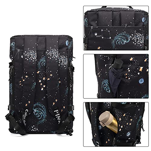 Kalesi Gym Duffle Bag Backpack 4-Way Waterproof with Shoes Compartment for travel Sport Hiking laptop - color: Starry Sky