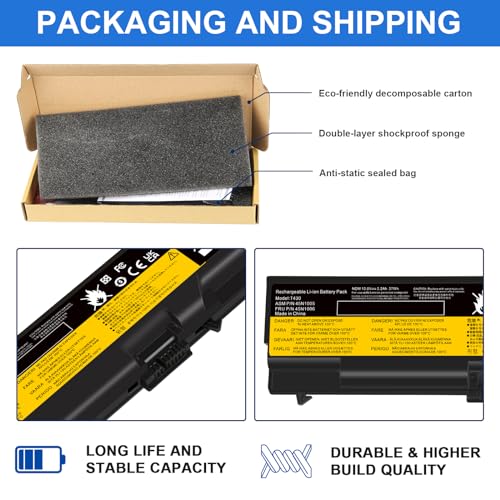 Fancy Buying 70+ 57Wh Laptop Battery for Lenovo IBM Thinkpad T430 T430i T530 T530i W530 W530i L430 L530 SL430 SL530 45N1007 45N1006 (0a36303 70+) - size: 9.64*3.74*0.2inch T430