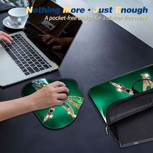 Laptop Bag 13 Inch,Resistant Shockproof Laptop Sleeve Case Protective Cover Carrying Case with Handle Compatible for HP Dell Lenovo Acer Asus Notebook Computer,Emerald Dragonfly - color: Emerald Dragonfly, size: 13-13.3 in