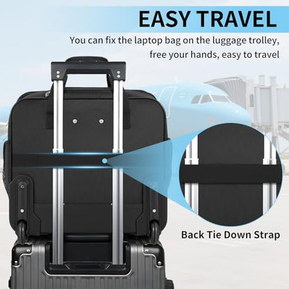 Rolling Laptop Briefcase Water-Resistant 17.3" Roller Computer Bag with wheels Travel Rolling Laptop Bag with RFID Pocket Lockable Zipper Underseat Carry On Luggage Work Travel Business Men Women