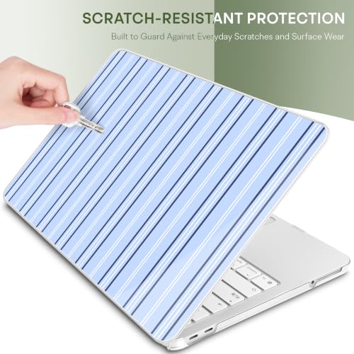 Compatible with MacBook Neo 13 inch (2026 Release A3404) (A18 Pro) with Liquid Retina Display, Printed Slim Protective Case with Screen Protector & Keybaord Cover, Blue Lines - color: Blue lines