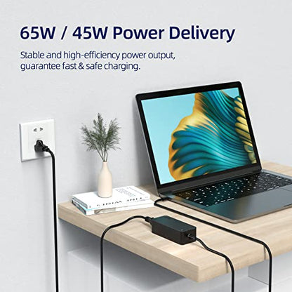 65W 45W USB C AC Charger Fit for Lenovo Yoga 730 720 720S 730S 910 920 C740 C940 S740 S730 S540 S940 C630 C930 Laptop