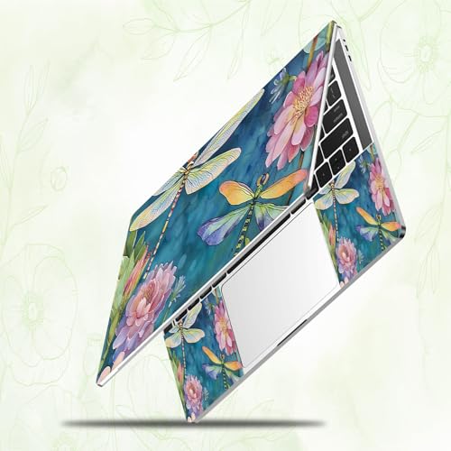 Laptop Skin Sticker Decal, Universal Reusable Vinyl Laptop Cover for 12" 13" 13.3" 14" 15" 15.4" 15.6" Notebook PC, Waterproof Scratch-Resistant with 2 Wrist Pads, Easy to Apply & Remove,Dragonfly - color: Dragonfly