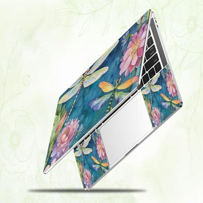 Laptop Skin Sticker Decal, Universal Reusable Vinyl Laptop Cover for 12" 13" 13.3" 14" 15" 15.4" 15.6" Notebook PC, Waterproof Scratch-Resistant with 2 Wrist Pads, Easy to Apply & Remove,Dragonfly - color: Dragonfly