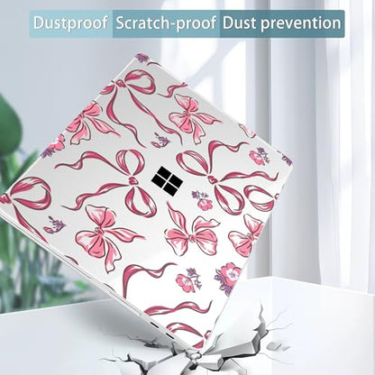 Mektron Printed Case for 2025 Microsoft Surface Laptop Windows 11 Copilot+ PC Surface Laptop 13 inch Touchscreen Display Cover Fits Model 2095, Flowers-Bows-Red - color: Flowers-Bows-Red