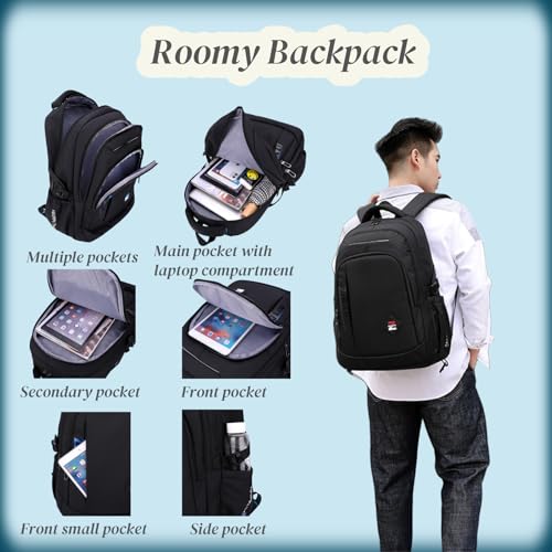 VIDOSCLA Black Kids Boys Rolling Backpack Teens Carry-on Luggage with Wheels Trolly BookBag for School-2 Wheels - color: A1# Black-2 Wheels, style: A1# 2 Wheels
