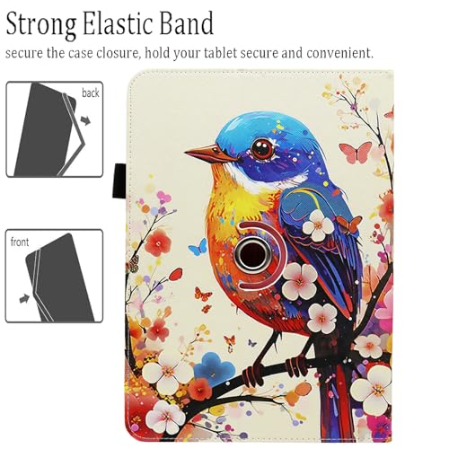 Universal 10 10.1 Inch Android Tablet Case, Dluggs 360 Degree Rotating Multi-Angle Viewing Stand Universal Case Cover for 10 10.1 and All 9.5-10.5 Inch Tablet, Butterfly Bird - color: Butterfly Bird
