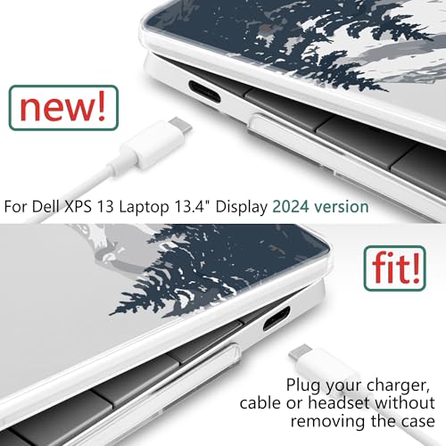 Batianda Mountain Escape Case for Dell XPS 13 Laptop 2024 2025 | Fits Model Number 9340/9345/9350 13.4" Display, Slim Hard Shell, Lightweight Scratch-Resistant with Professional Protection - color: Misty Mountain