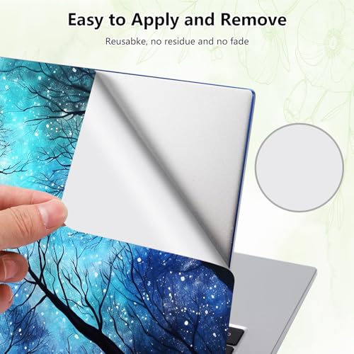 Laptop Skin Sticker Decal, Universal Reusable Vinyl Laptop Cover for 12" 13" 13.3" 14" 15" 15.4" 15.6" Notebook PC, Reusable Waterproof Scratch-Resistant with 2 Wrist Pads,Galaxy Art Forest - color: Galaxy Art Forest