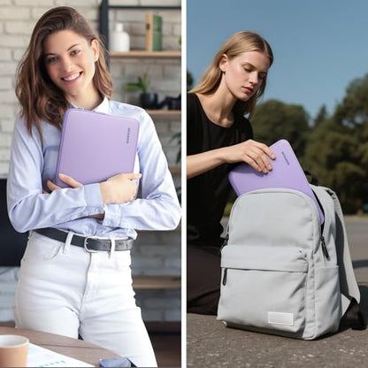 RAINYEAR 15.6 Inch Laptop Sleeve Case Compatible with 15.6 Inch Computer Chromebook PC Notebook Ultrabook, Protective Soft Padded Lightweight Laptop Carrying Bag Cover, Purple - color: Purple, size: 15.6 Inch