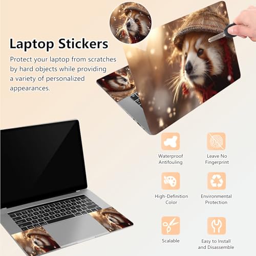 Laptop Skin Sticker Decal 15.6 Inch,12 13 13.3 14 15 15.6 in Laptop Netbook Skins for Notebook,Art Decal Removable Waterproof Scratch Resistant,Universal Vinyl Cover,Cute Glitter Raccoon - color: Cute Glitter Raccoon