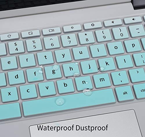 Keyboard Cover for Lenovo Chromebook Flex 5 5i 13" / Chromebook Flex 3 11 / IdeaPad 3 Chromebook 11.6 / Lenovo Spin X360 2-in-1 Chromebook/Chromebook C330 C340 100e 300e 500e 11.6, Ombre Mint - color: Ombre Mint