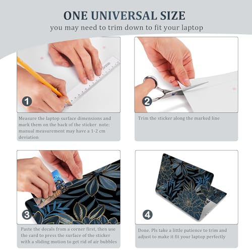 12 13 14 15 15.4 15.6 Inches Laptop Skin Sticker Decal Universal Netbook Skin Sticker Reusable Soft Notebook Art Protector Cover Decal, Blue Flower - color: Blue Flower