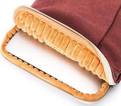 Kinmac 360° Heavy Duty Protective Laptop Sleeve Case Bag Cover with Handle for MacBook Air 13 inch,iPad Pro 13 inch and 13.3 inch HP,Dell,Lenovo,Asus,Acer Laptop (Wine Red Canvas) - color: Wine Red, size: 12 inch-13.3 inch