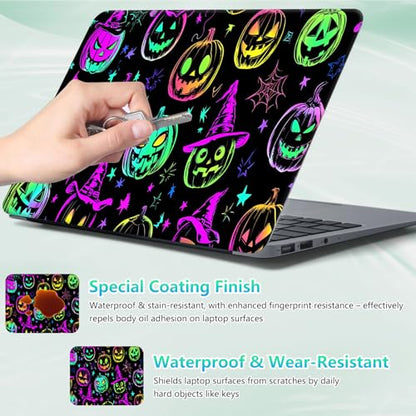 Laptop Skin Sticker Decal 12"-15.6" Universal Laptop/Notebook/Netbook Vinyl - Waterproof Scratch Resistant,Fits HP Dell Lenovo MacBook,2 Free Wrist Pads,Easy Apply & Remove,Glitter Pumpkin - color: Glitter Pumpkin