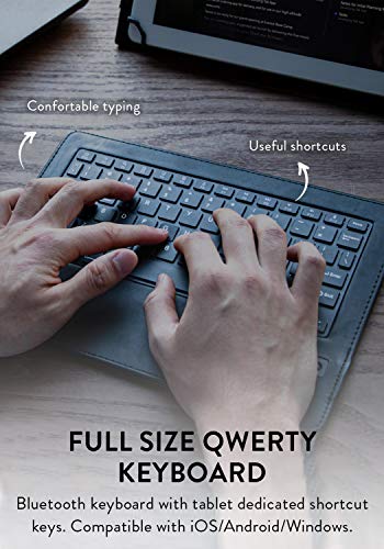 Cooper Infinite Executive Universal Tablet Keyboard Case for 7, 7.9, 8 inch | Tablet Case with Keyboard & 2-in-1 Leather Folio Cover | Bluetooth, Wireless, Hotkeys | Android, Windows, iPadOS (Purple) - color: Dark Purple