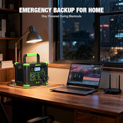 EBL Portable Power Station 288.6Wh 330W Solar Generator For Camping | Solar Generator with 330W AC Outlet, SOS LED Light, Wireless Charging Backup Battery for Camping, Outdoor, Home Blackout, RV