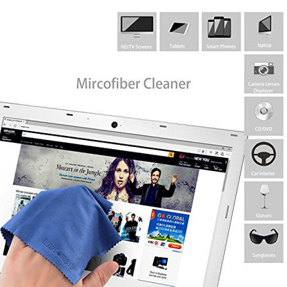 Wisdompro 8-Pack 6x7 Inches Microfiber Cleaning Cloth for Camera Lens, Glasses, Phone, iPhone, iPad, Tablet, Laptop, LCD TV, Computer Screen, Monitor and Other Electronics Device - Blue - color: Blue