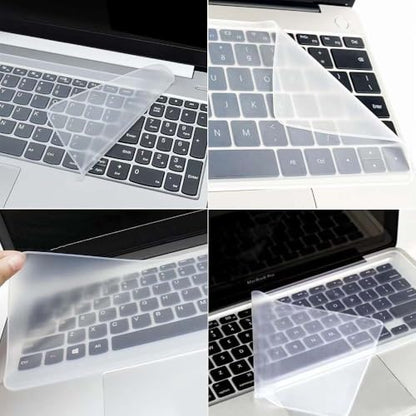 Ultra Thin Keyboard Cover Protector, Compatible with Laptop Notebook 13" 14" 15.6" 16" 17" inch Universal Silicone Keyboard Protector Skin Waterproof Dustproof (Transparent,for 15"-17.6") - size: For 15-17.6 inch laptops