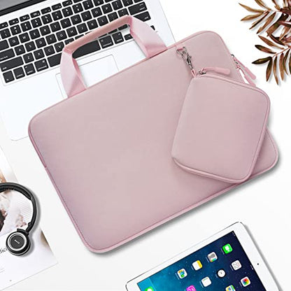 MOSISO Laptop Case 14 inch, 14 inch Laptop Sleeve Carry Computer Bag | Compatible with HP Lenovo Dell ASUS Acer, HP Stream, Dell Latitude, Neoprene Bag with Handle&Detachable Small Case, Pink - color: Pink, size: 14 inch