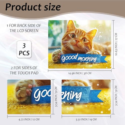 Laptop Skin 12.1-15.6 inch Removable Universal Reusable Laptop Sticker Decal,Waterproof No Residue Vinyl Cover,Scratch-Resistant Cuttable Full Wrap Sticker for Notebook, Kawaii Orange Cat - color: Kawaii Orange Cat