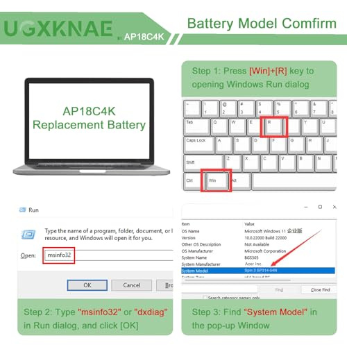 AP18C4K Battery Replacement for Acer Aspire 5 A515-43 A515-43G A515-43-R057 A515-43-R19L A515-44 A515-44G Spin 3 SP314-54N SP314-54N-54XS A515-43-R057 A515-44G-R26L 11.4V 48Wh