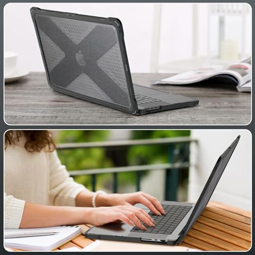 Fintie Case for MacBook Pro 14 Inch A3426 A3427 A3434 A3401 A3185 A3112 A2992 A2918 A2779 A2442 with M5 M4 M3 M2 M1 Chip (2021-2026) - Heavy Duty Rugged Hard Shell Cover, Glittering - color: Glittering