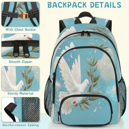 Pigeon Laptop Backpack for Women Men, 18.3 Inch Travel Work Backpacks, Bird Waterproof Computer Casual Daypack Nurse Teacher Bags - color: Multicolor 15