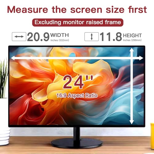2 Pack 24 Inch Privacy Screen for Computer Monitor 16:9 Aspect Ratio, Eye Protection Anti Glare Computer Screen Cover, Removable Anti-Scratch Computer Screen Privacy Shield for 24'' Widescreen Monitor - size: 2 PACK 24 Inch Privacy Screen (16:9）