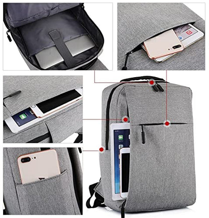 Elonglin Laptop Backpack 15.6" Travel Business Work Bag Water Resistant Daypack with USB Charging Port Black - color: Black